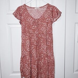 Leopard print boho dress